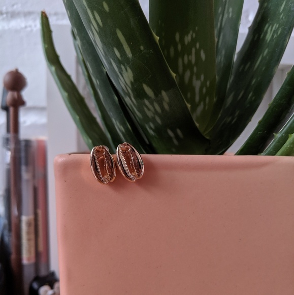 S u m m e r breeze golden • cowrie shell earrings - Picture 4 of 5